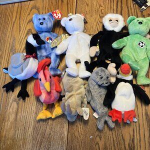 Lot of 9 Vintage Ty Beanie Babies